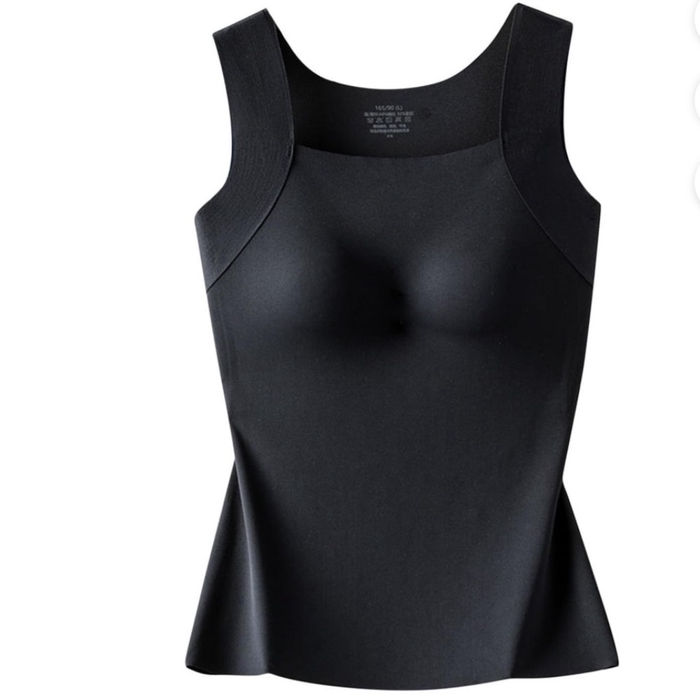 NWOT Set of 2 Black & Tan XL Sculpted Tank Top with Built in Bra- Women